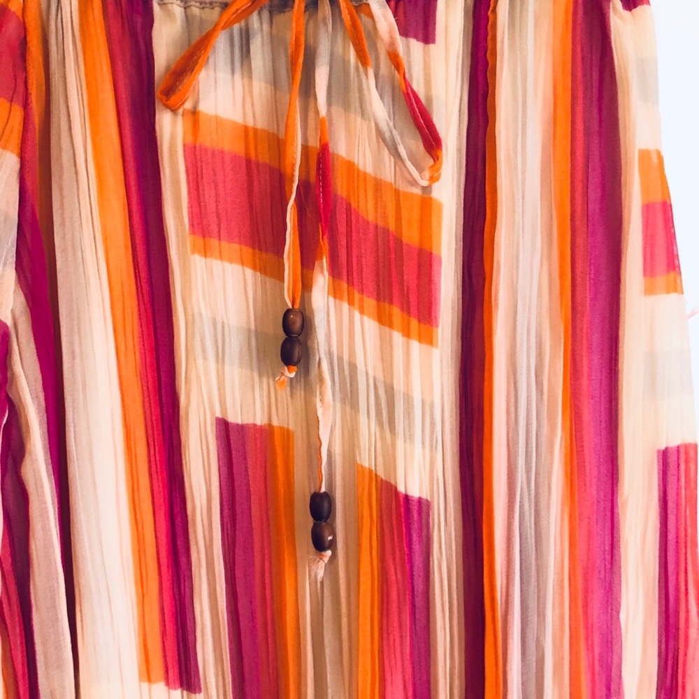 ROXY Orange / Pink High Low Midi Skirt 4 - Picture 6 of 6